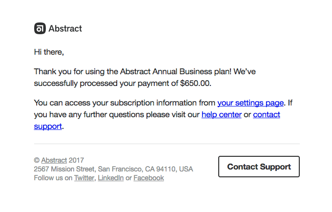 confirmation of payment email