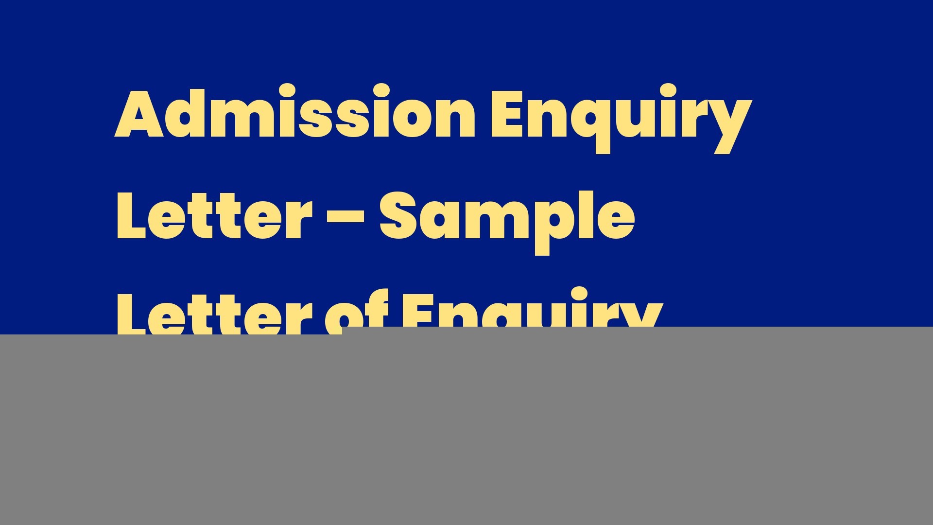 enquiry for school admission