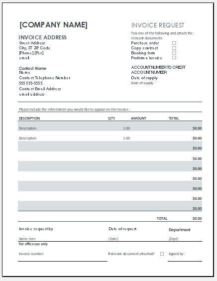 how to request invoice from supplier sample