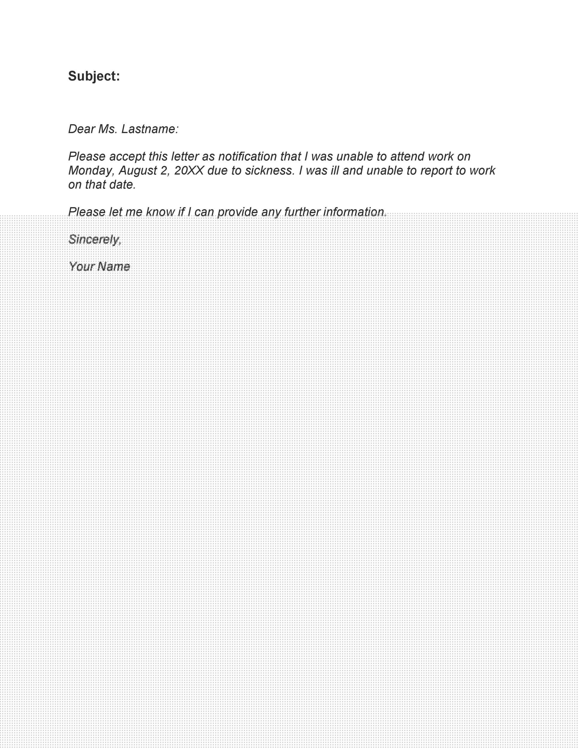 how to write a sick leave email