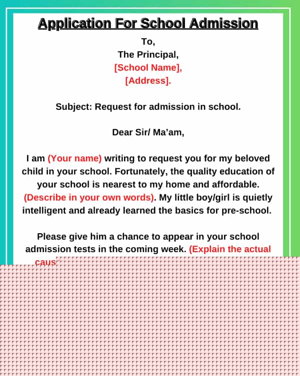 how to write an email for school application