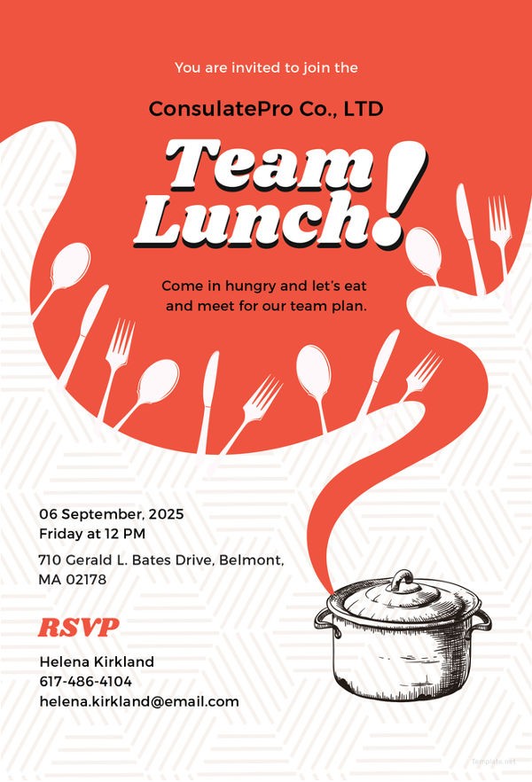 invitation for team lunch