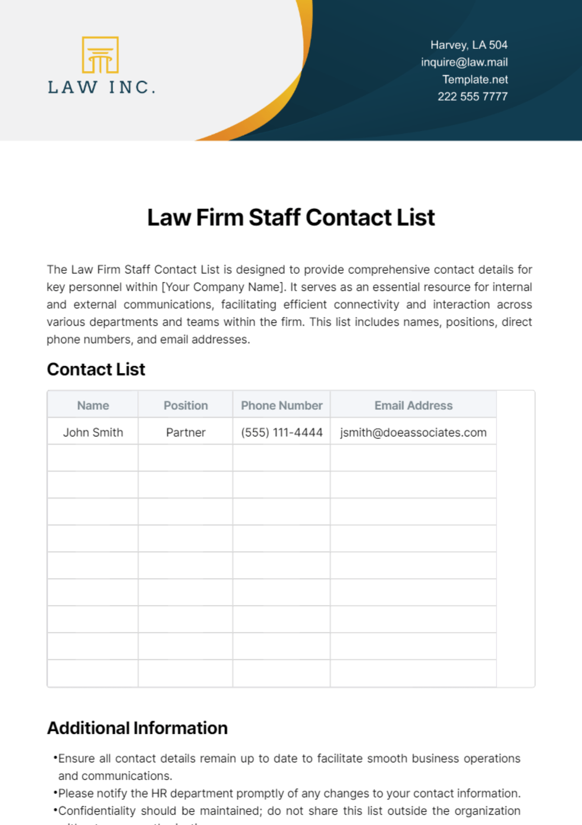 law firm contact information format