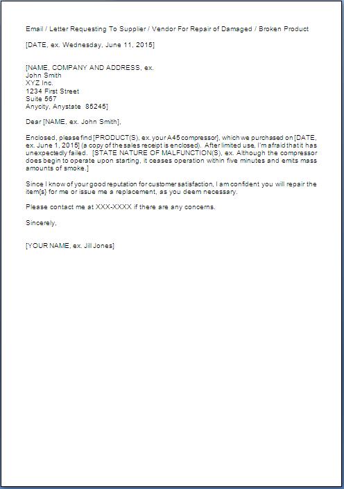 letter of replacement