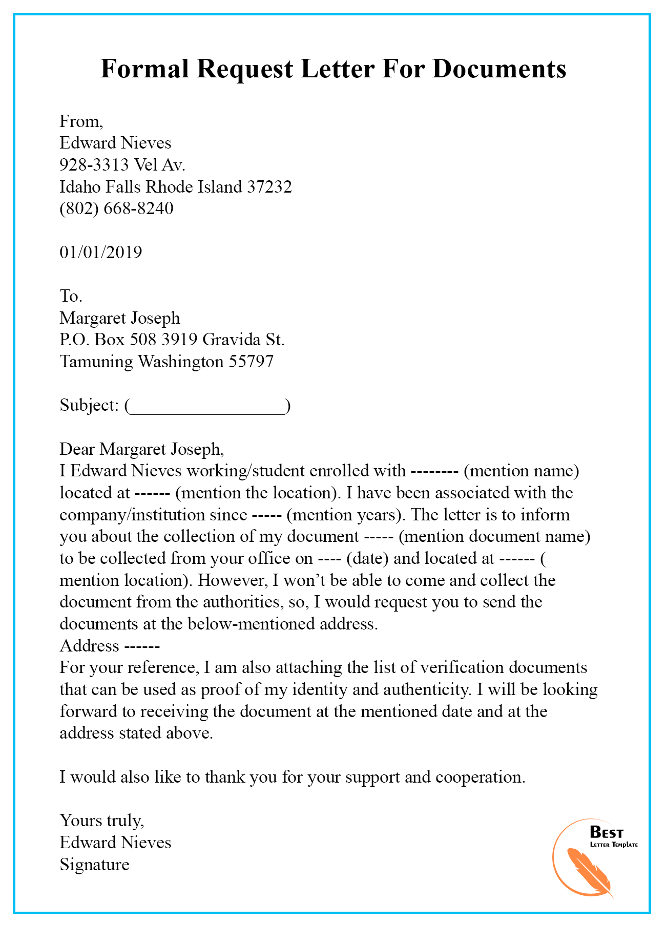 letter sending documents