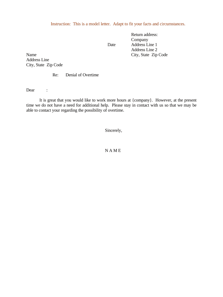 overtime request letter