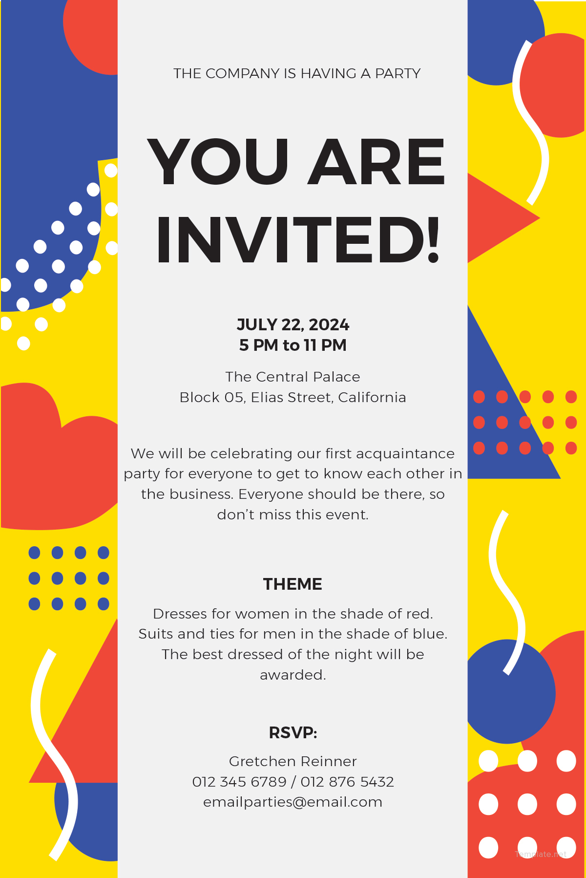 party invitation email sample