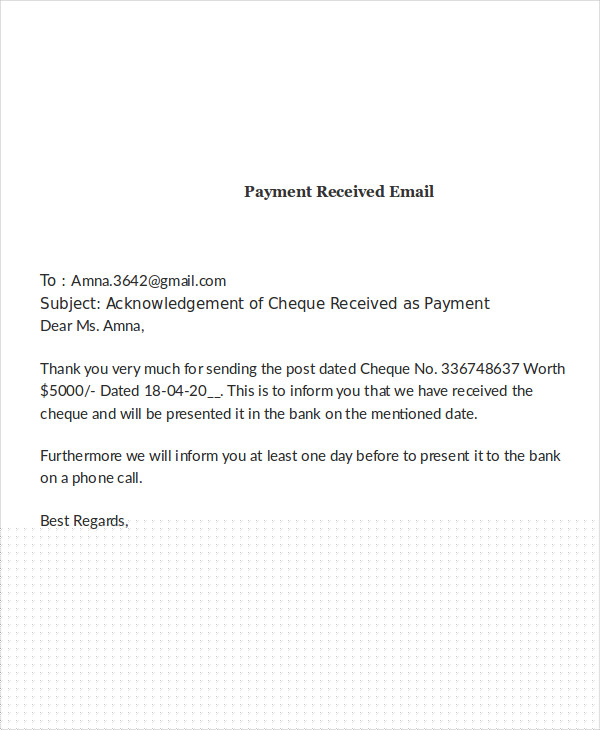 payment received email