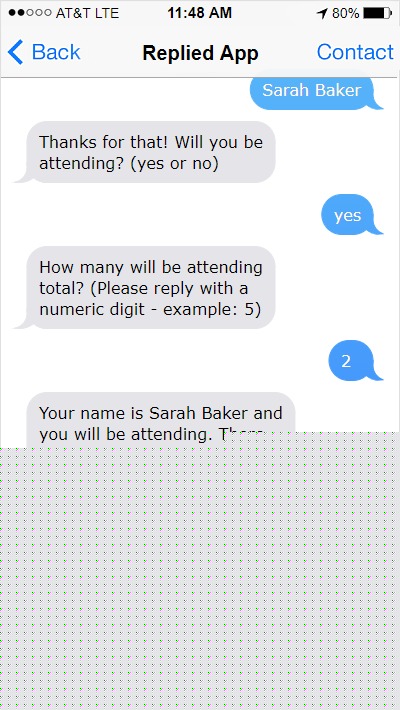 rsvp confirmation message