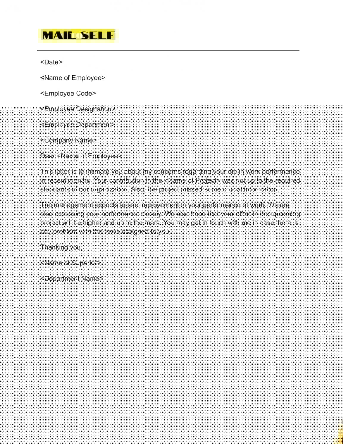 sample letter of concern to management
