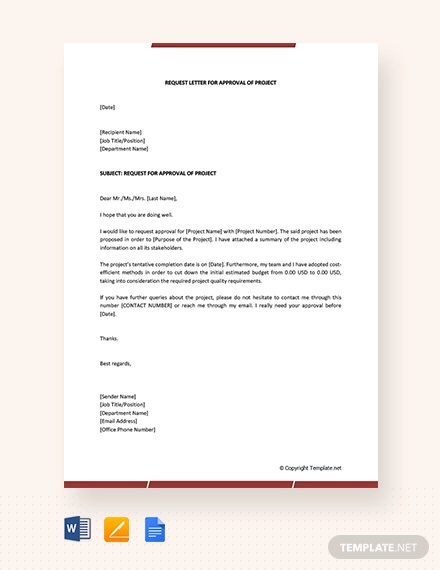 sample request letter for product approval