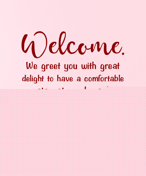 sample welcome message to visitors
