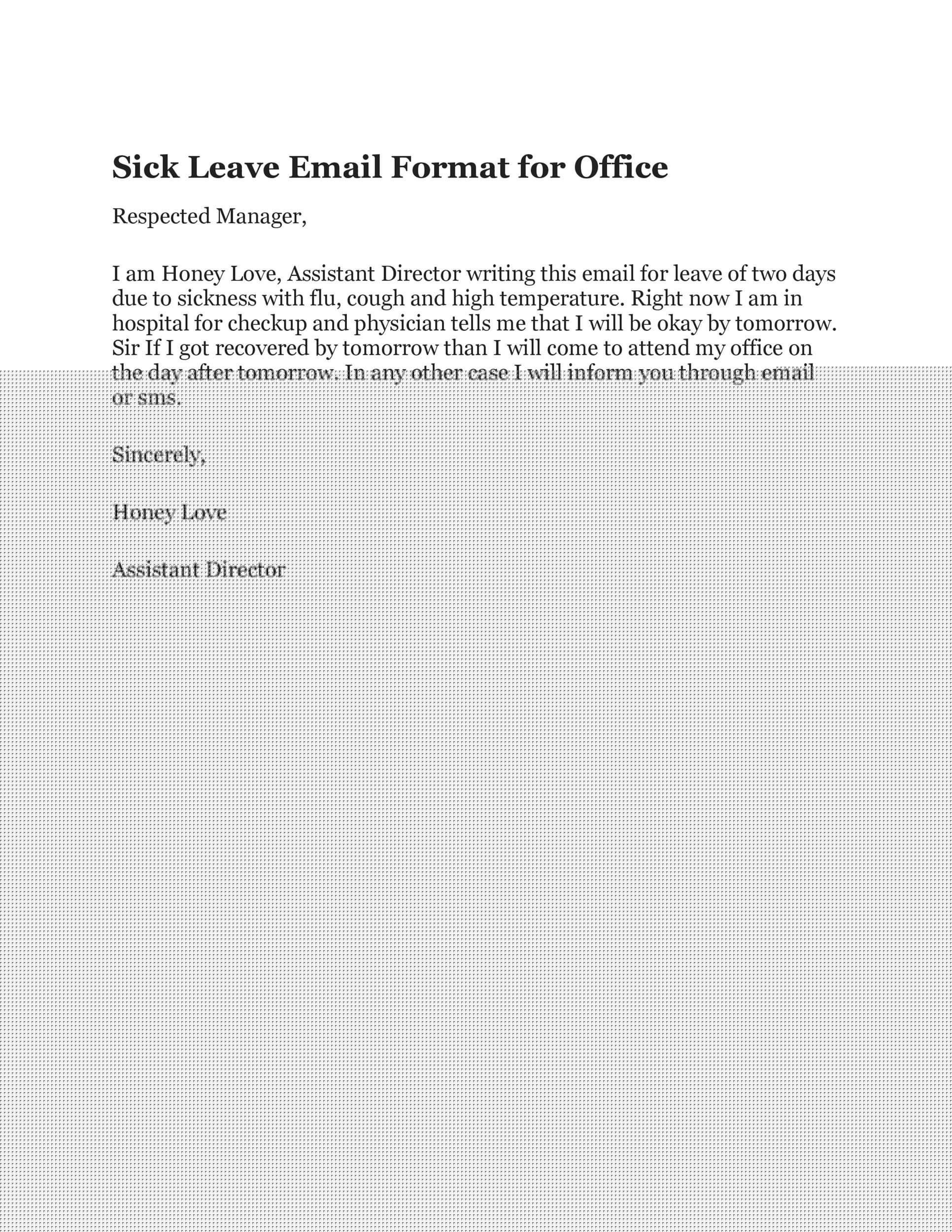 sick leave message