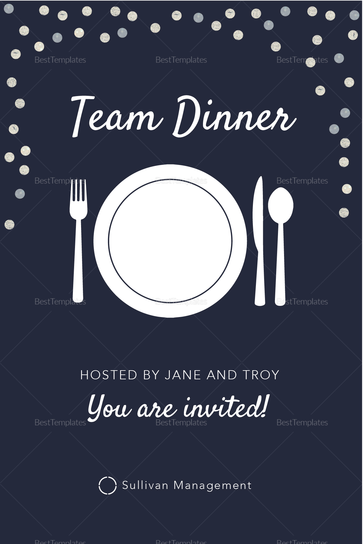 team dinner invitation message