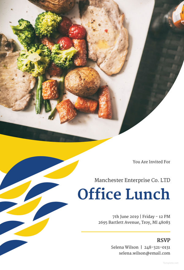 team lunch invitation message
