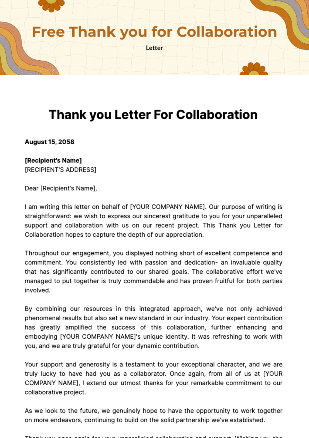 thank you email for business collaboration