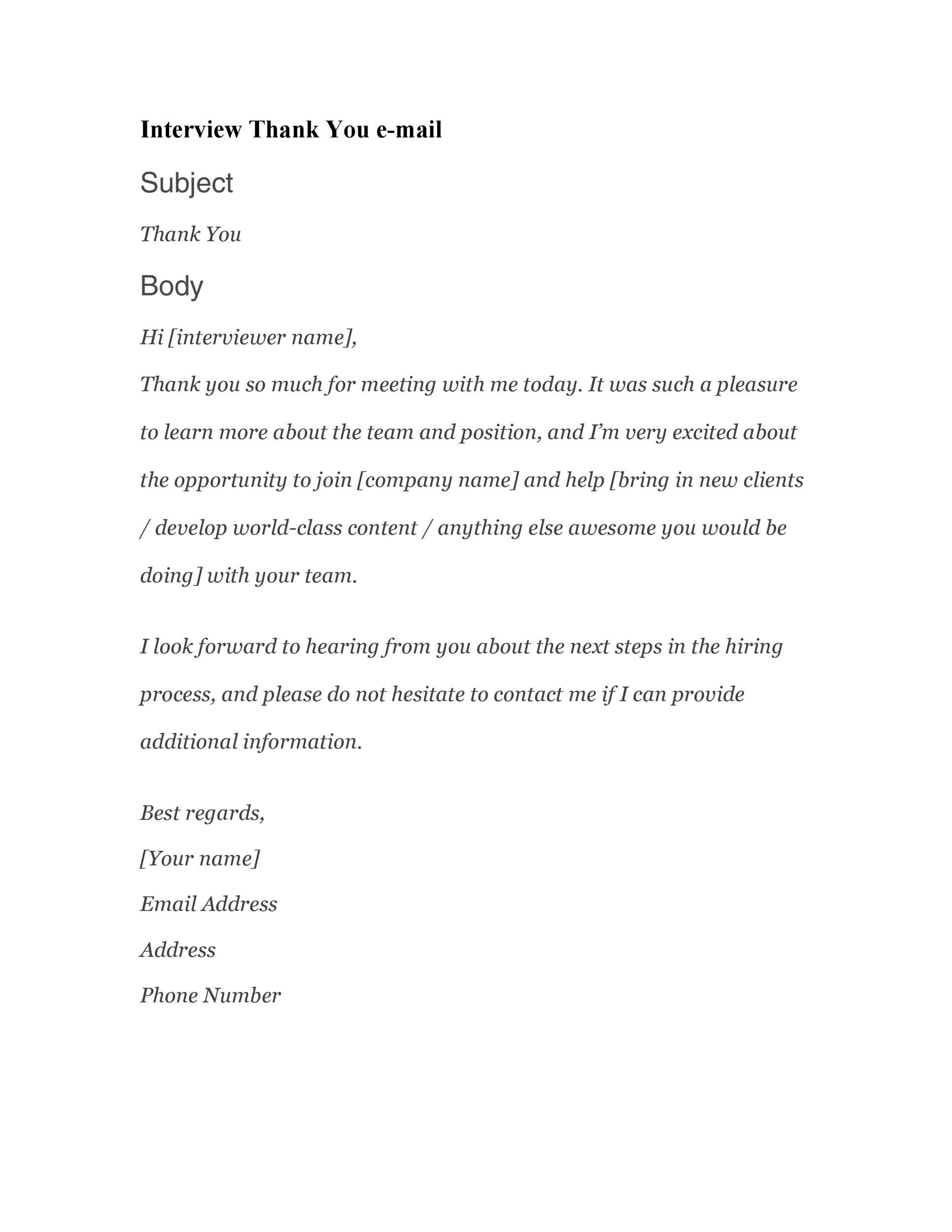 thank you for the interview letter