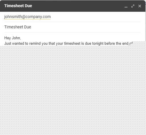 timesheet submission reminder email sample